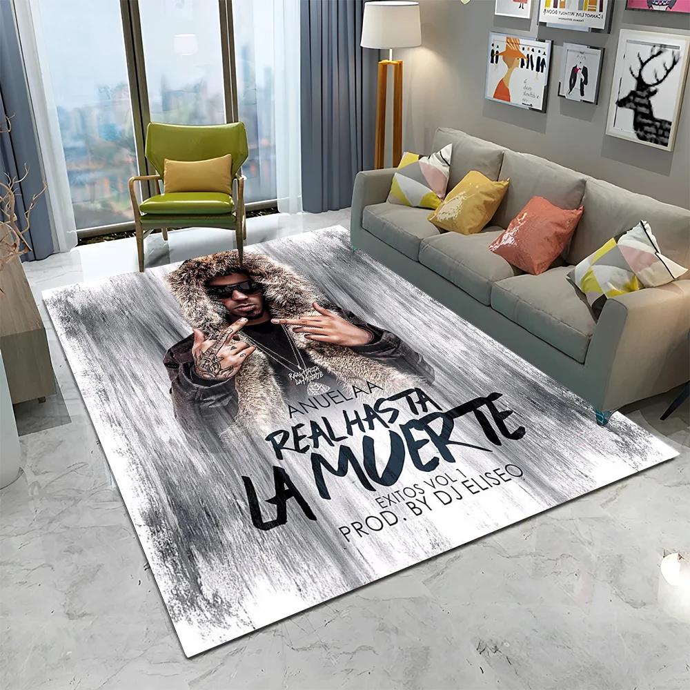 Free Anuel AA Rapper Hip Hop Singer Carpet Rug for Home Living Room Bedroom Sofa Doormat Decor,kids Area Rug Non-slip Floor Mat