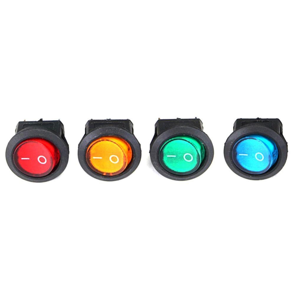 Round Rocker Plug DIY Light Switch Car Button Lights Power Switch Switches