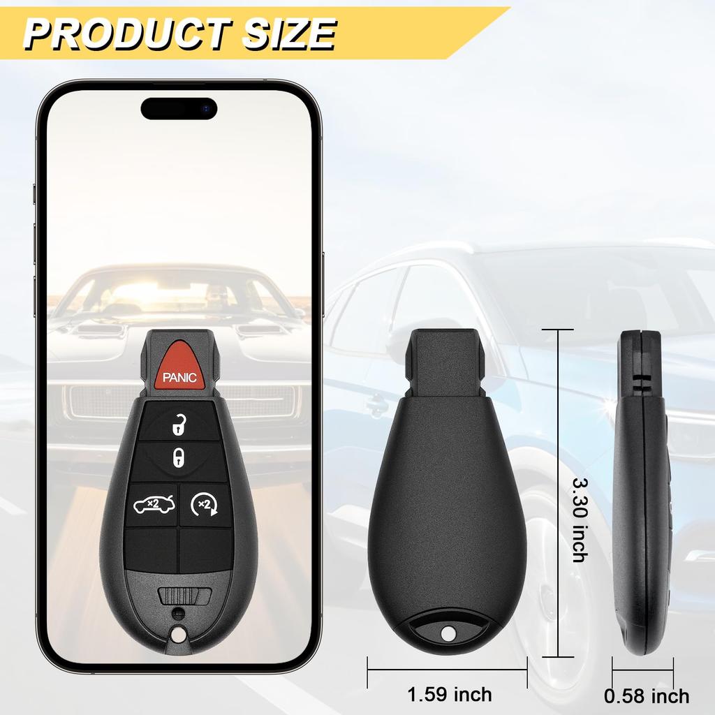 Vurkcy Key Fob Replacement for 2008-2014 Dodge Challenger M3N5WY783X IYZ-C01C 2PCS