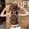 Fashion West Fancy Dress Party Headwear Unisex Cap Women Men Cowboy Hat Western Suede Cowgirl Hats Accessories