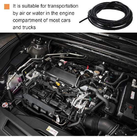 16.4 Feet Black Vacuum Hose ID 1/8 Inch(3Mm) High Temperature Silicone Vacuum Tubing Hose, 3/16Inch(5Mm) Vacuums Tube, Line Kit For Automotive And