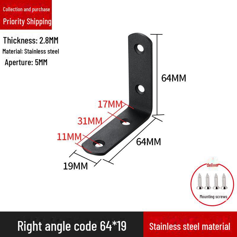L-förmiger Regalträger aus Edelstahl, 90-Grad-Rechtwinkelverbinder