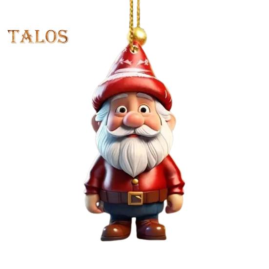 1 Pair Cartoon Figures Pendant Easy To Hang Acrylic Christmas Ornaments Colorful Reusable Hanging Pendant for Festive Home Decor Xmas Tree