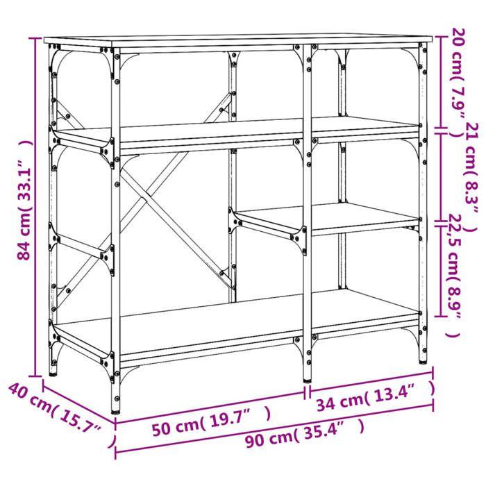 VidaXL Support de Boulanger, Étagère avec Pieds Réglables, Meuble de Rangement, Organisateur de Cuisine Intérieur, Moderne, 845425