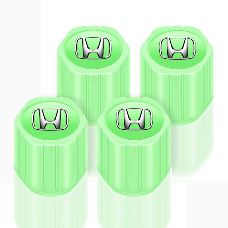 Luminous Car Tire Valve Caps Fluorescent Motorcycle Wheel Tyre For Honda Fit Mugen Insight Type S R VTEC Modulo Vezel RR SiPilot Fit XRV CRV HRV Dio