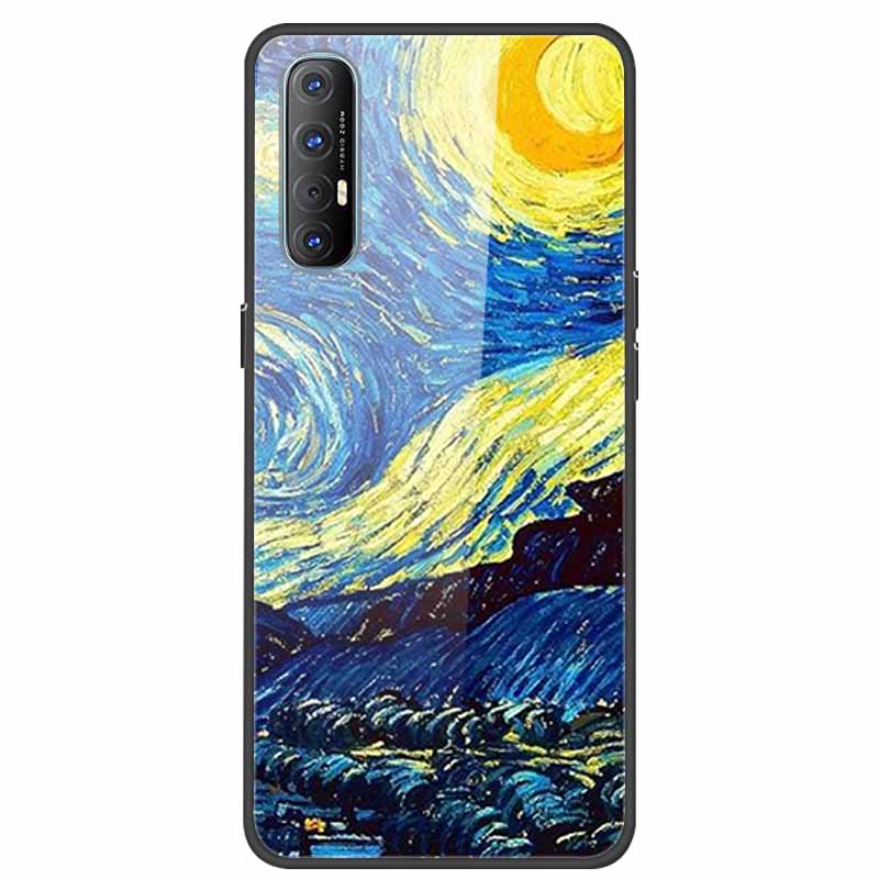 Glass Case For Oppo Reno 3 Pro 5G Case Soft Bumper Hard Tempered Glass Back Cover For Oppo Reno3 Pro 2019 Phone Case Funda Bag
