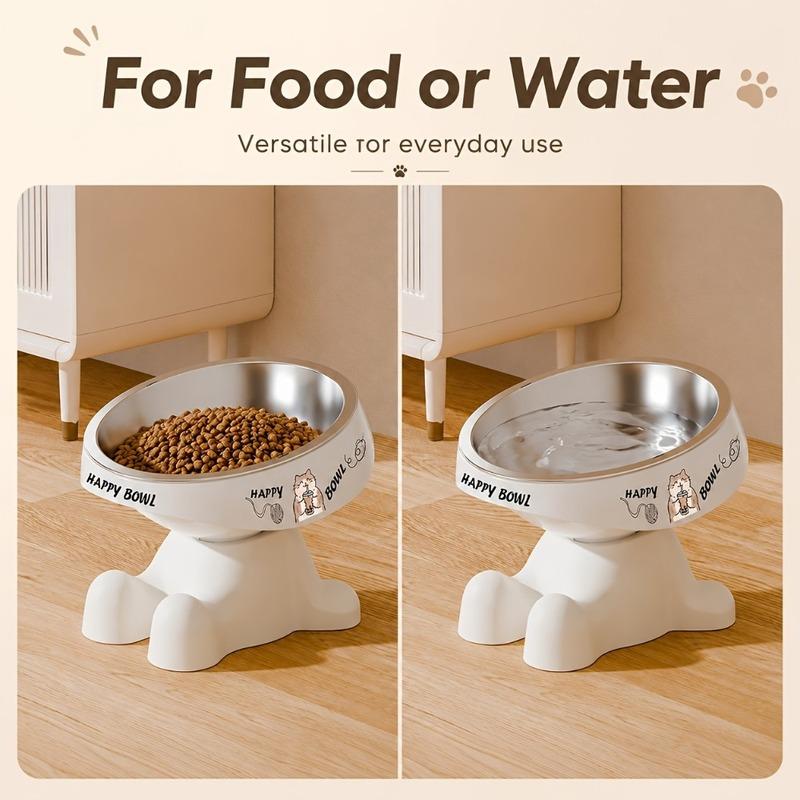 Elevated Cat Food Water Bowls Cute Raised Pet Feeding Bowl Neck Protection Non Slip Dog Feeder Comedero Perro Cat Accessories 1P