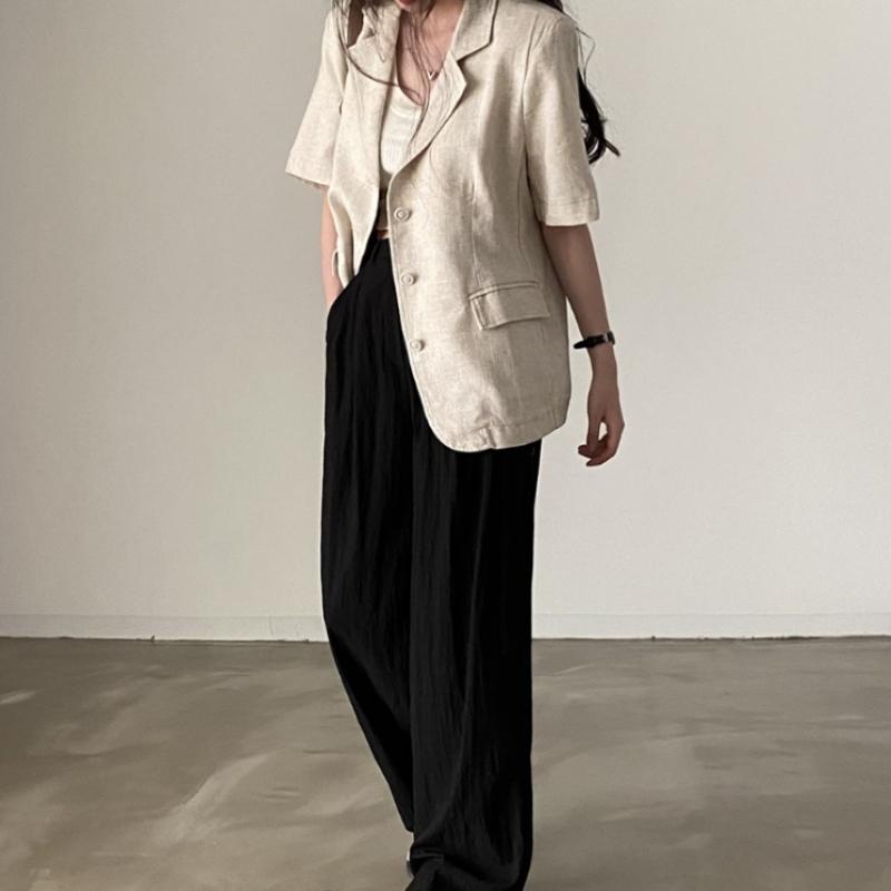 Shop Women S looSe Fit Linen Short Sleeve Jacket Workwear Won Wjp Wfi9bou