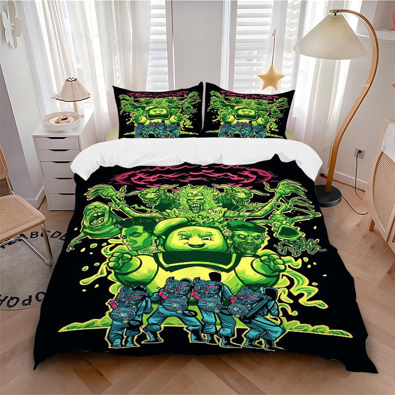 3pcs Ghostbusters Bedding Set - 1 Soft Quilt Cover + 2 Pillowcases, Machine Washable - Suitable for All Seasons, Perfect Gift for Family and