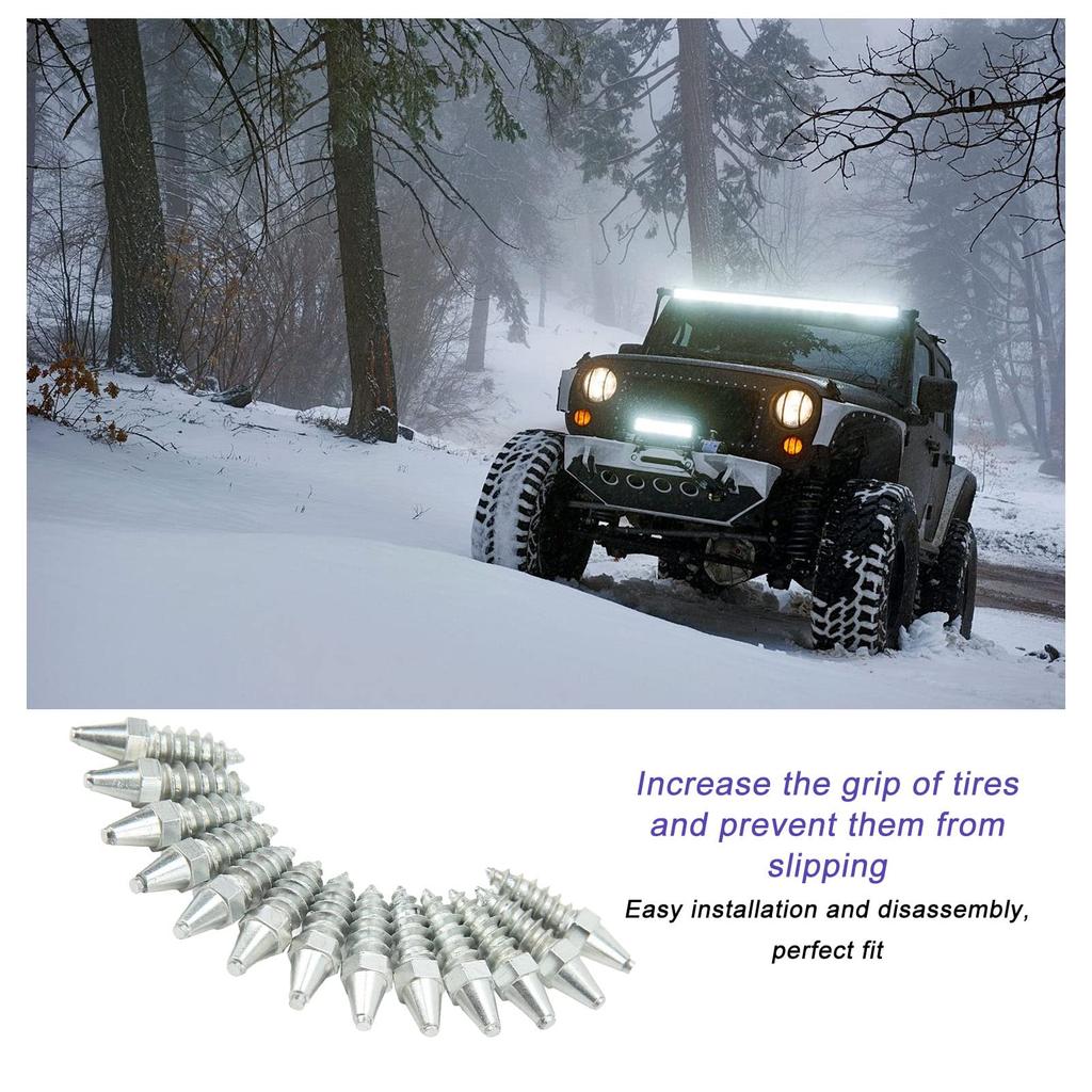 50 Snow Tire Spikes, Wheel Tire Studs, Anti-Slip, Strong Grip, for Loaders, Skids, Steers, Tractors, Forklifts, and Motorcycles