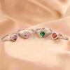 Women's High-End Zirconia Heart Ring: Adjustable Open Design with Light Luxury, White Gold Plating, and Moissanite Inlay.