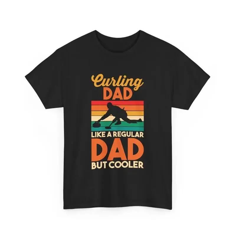 Dad's Day Retro Curling Dad Like A Regular But Cooler T Shirt
