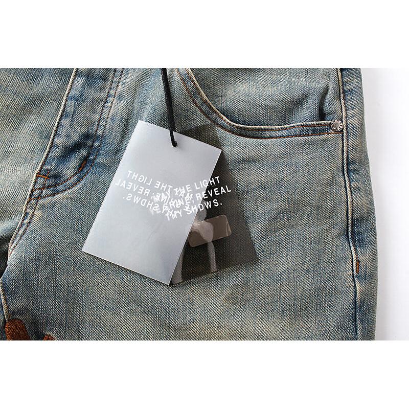 LOSTSHDWS Men's and Women's Spring and Autumn Flared Elastic Jeans Couple Jeans
