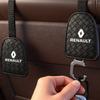 Leather Car Logo Interior Seat Invisible Hook Decoration For Renault RS Megane 2 3 4 TrFafic Scenic 2 Clio Captur Twingo QM6