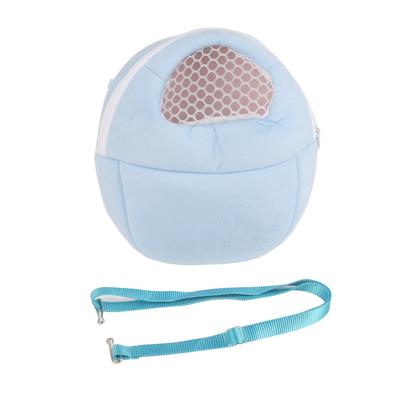 Pet Carrier Pocket Hamster Rat Cat Hedgehog Rabbit Ferret Sleeping Traveling Bag (Blue)