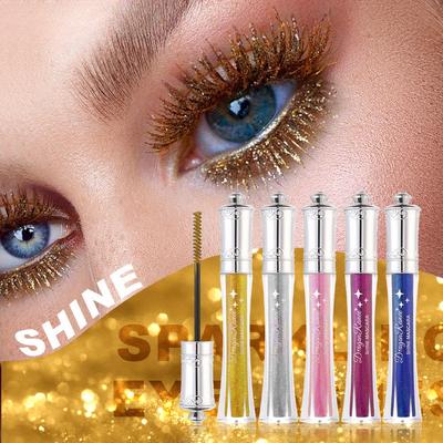 Mascara Flash Scintillant Mascara Scintillement Diamant Scintillant, Imperméable, Anti-Taches, Longue Tenue Maquillage Yeux Volumisant