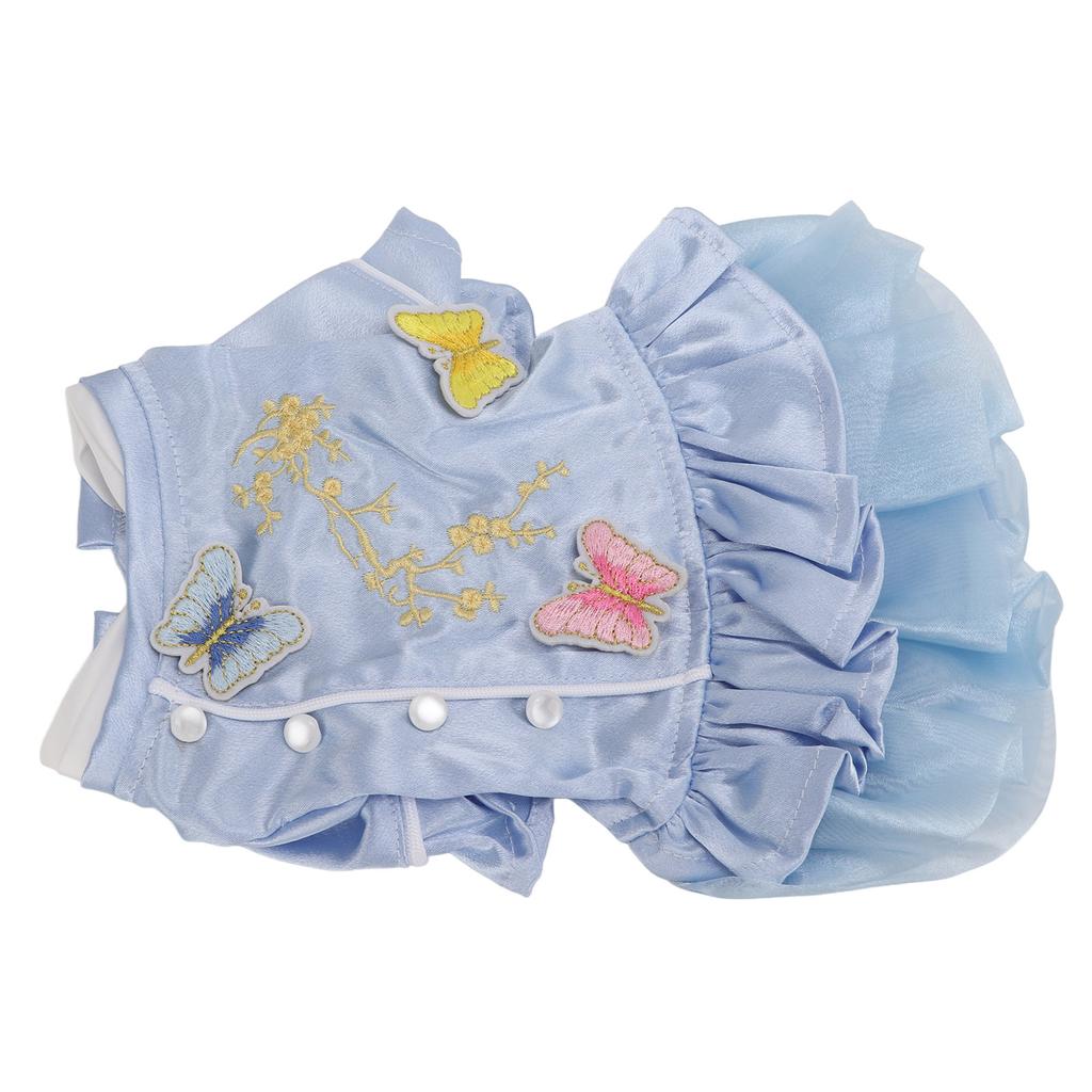 Pet Chinese Style Clothes Spring and Summer Embroidered Skirt Dog Cheongsam Clothes Suitable for