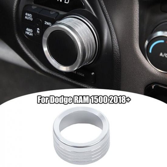 Silver Console Gear Shift Switch Button Knob Ring Cover Trim For Dodge RAM 2018+