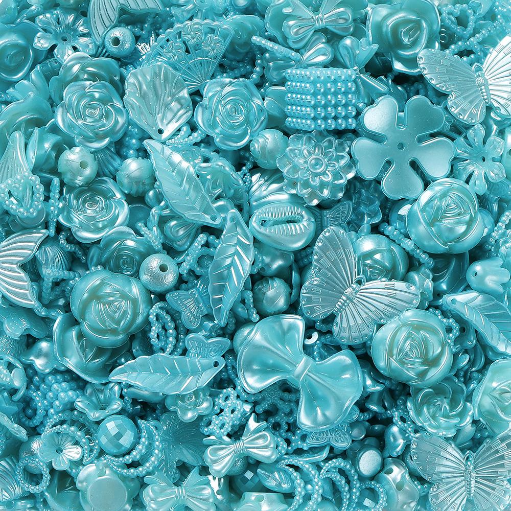 30g Colorful Mixed Butterfly Shell Acrylic Bead Loose Spacer Beads for DIY Necklace Bracelets Jewelry Making Accessories