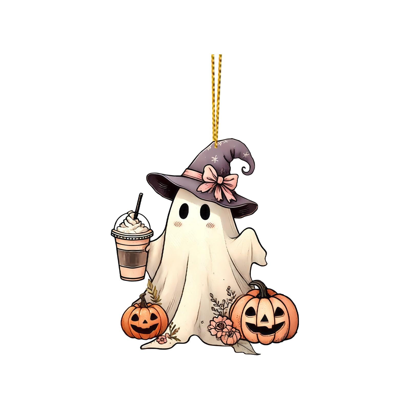 

Украшения на Хэллоуин, акриловые подвесные украшения для рождественской елки, подвеска для дома, автомобиля, рюкзака, подарок для детей One Size бежевый