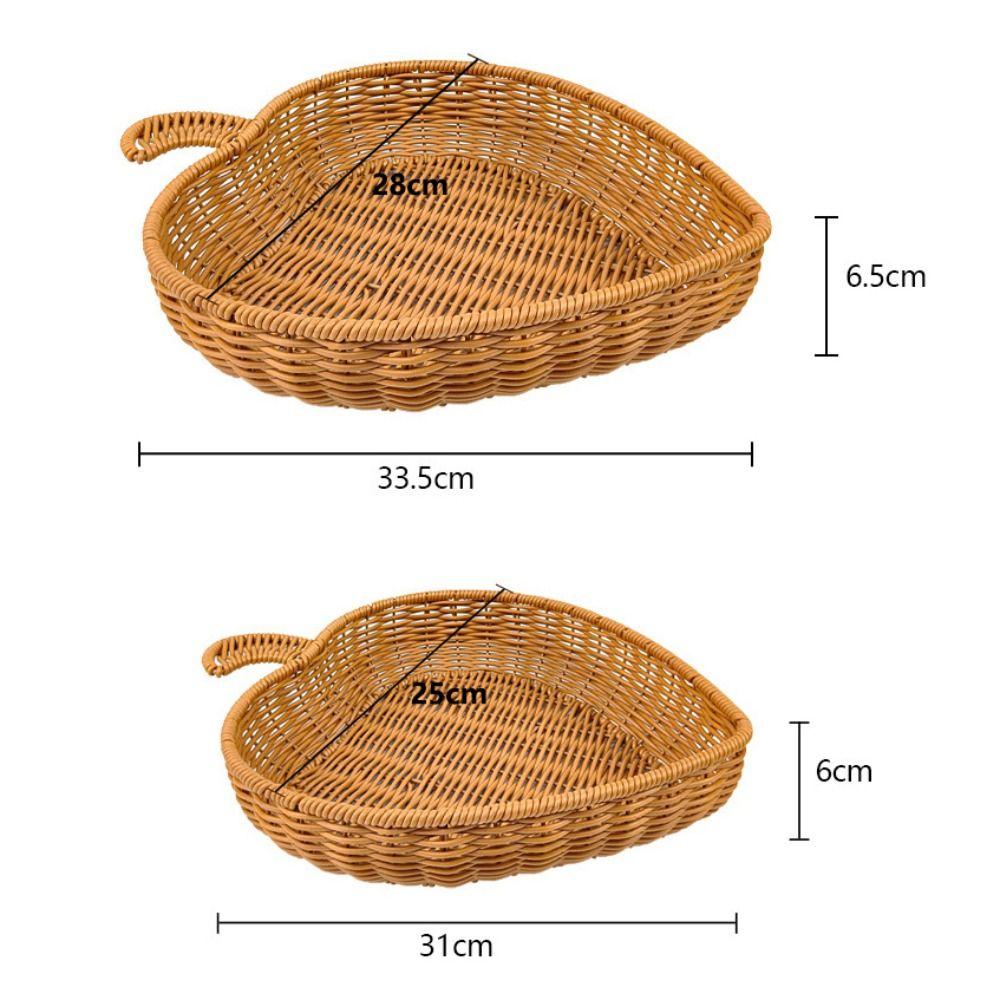 Heart Shape Wicker Serving Tray Artificial Rattan Artificial Rattan Basket Bread Storage