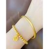 Sand Gold Bracelet Bracelet Women Glossy Gold-Plated Jewelry Fashion Gold Jewelry Pass Lucky Beads Thick Gold No Fading