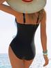 Costume da bagno intero da donna alla moda | 1 pezzo | Tessuto a maglia in poliestere | Elasticizzato, Alta elasticità | Costume da bagno intero | Donna | Stile sportivo
