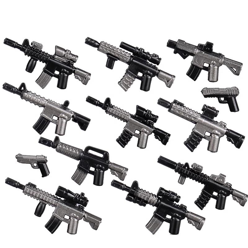 Army WWII Soldier Figure Armaments Brick Playset Gatling M2 Heavy Machine Aviation Gun NSV Bullet Chain Mortar ZB53 Toys Playsetss T12