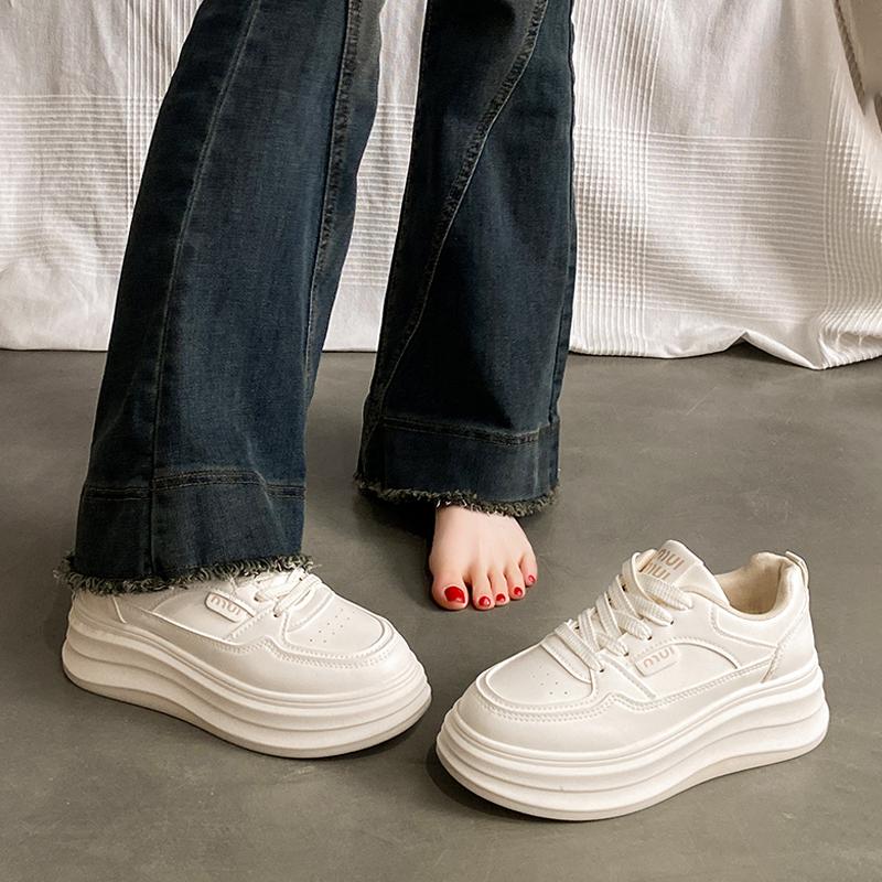 New Spring and Autumn Small Thick-soled Heightening Board Shoes Muffin Sneakers