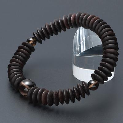 Specially Selected Bracelet Prayer Wooden Striped Ebony Flat Brown Crystal 54 Prayer Bead Prayer Bracelet Prayer