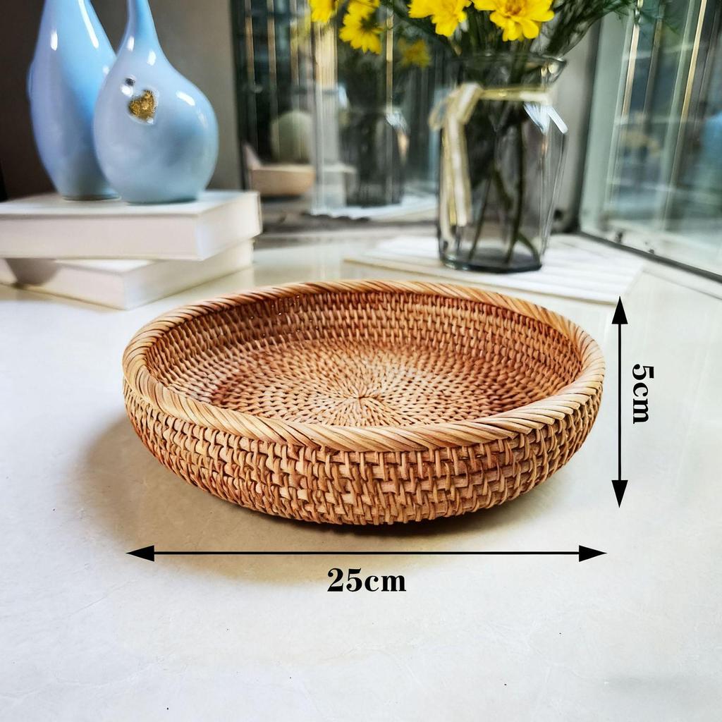 Hand-Woven Autumn Vine Snack Basket for Living Room or Table