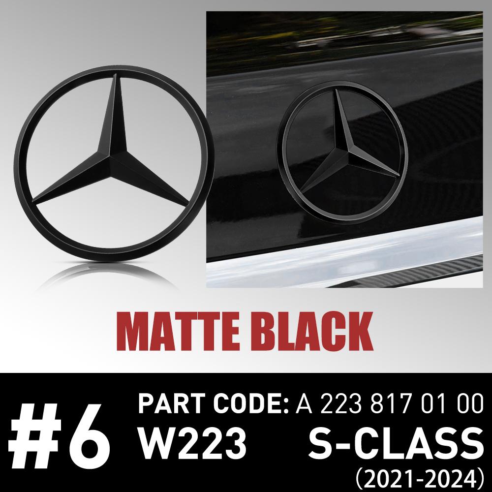 

GLC GLB For Mercedes Benz Class S A2238170100 Class GLA A2478170500 85mm Tail Star Emblems Black Silver Rear Trunk Logo Sticker 1PC