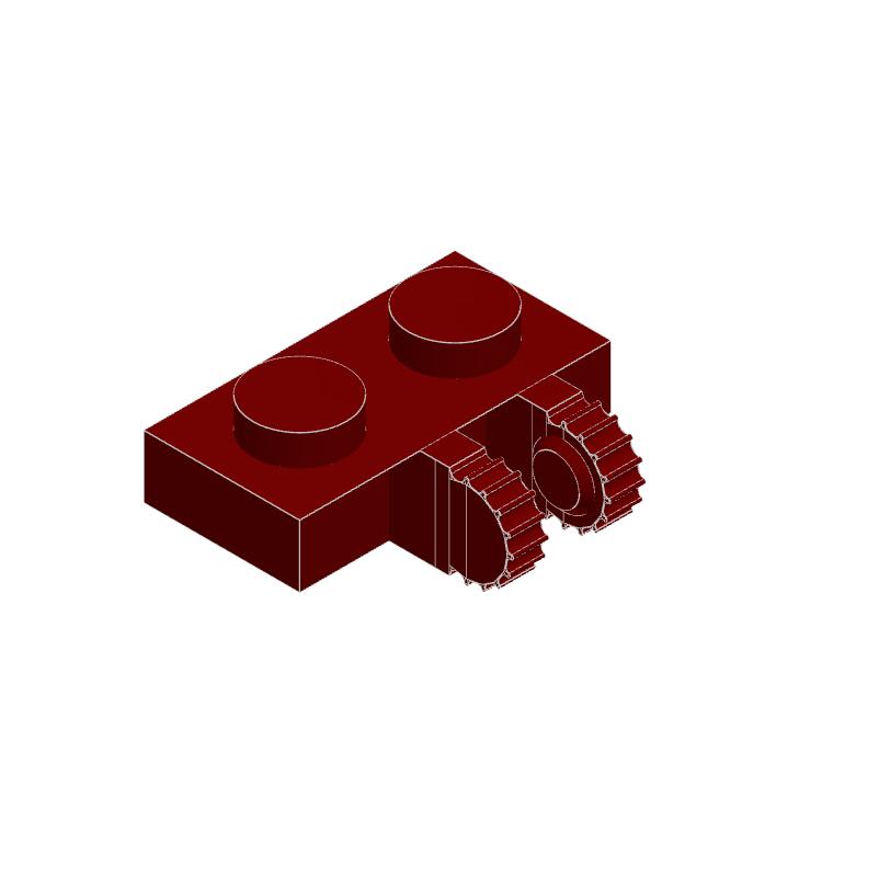 10PCS 60471 Technical 1*2 Thin Low Cross 2 holes with Fork Building Block Moc Compatible with Brick DIY Children Toy