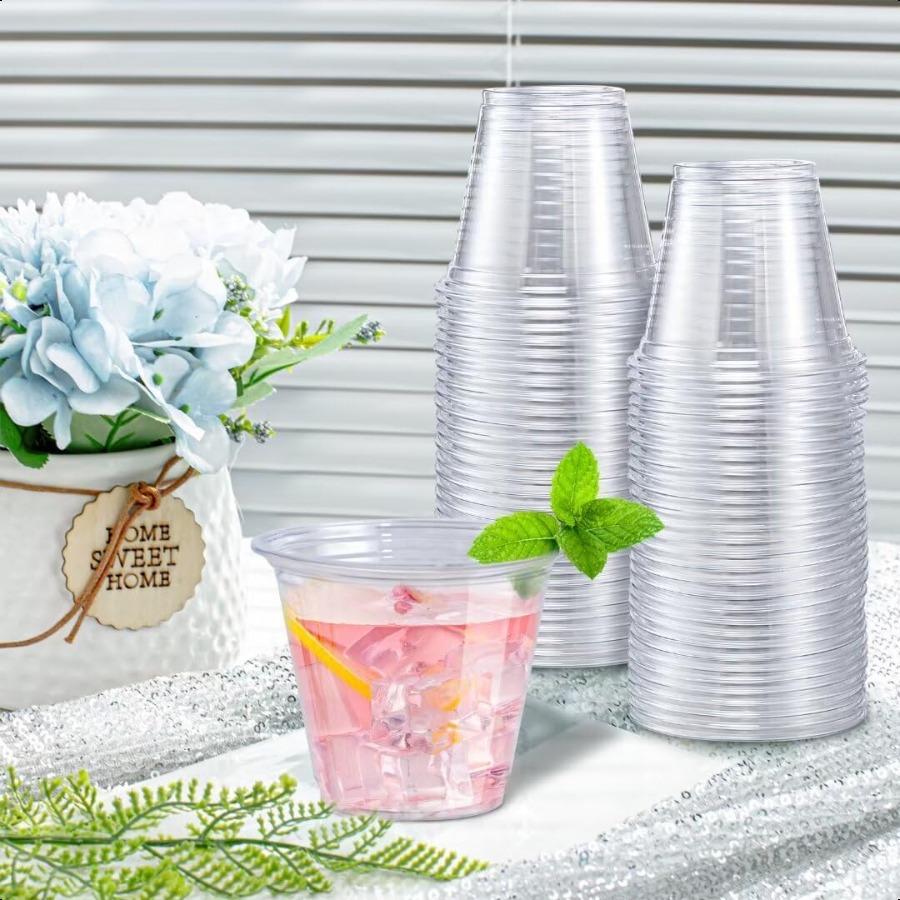 

Пластиковые стаканы 9 унций, прозрачные, 100 штук, одноразовые стаканы для вечеринок, ПЭТ, прозрачные пластиковые коктейльные стаканы для вечеринок и свадеб United States