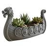 Zahradní Balkonová Rostlinná Dekorace Viking Longship Květináč, Dračí Loď Vnitřní Držák na Kaktusy Dekorativní Vzdušný Květináč Vzdušné Rostliny, Rustikální Severský