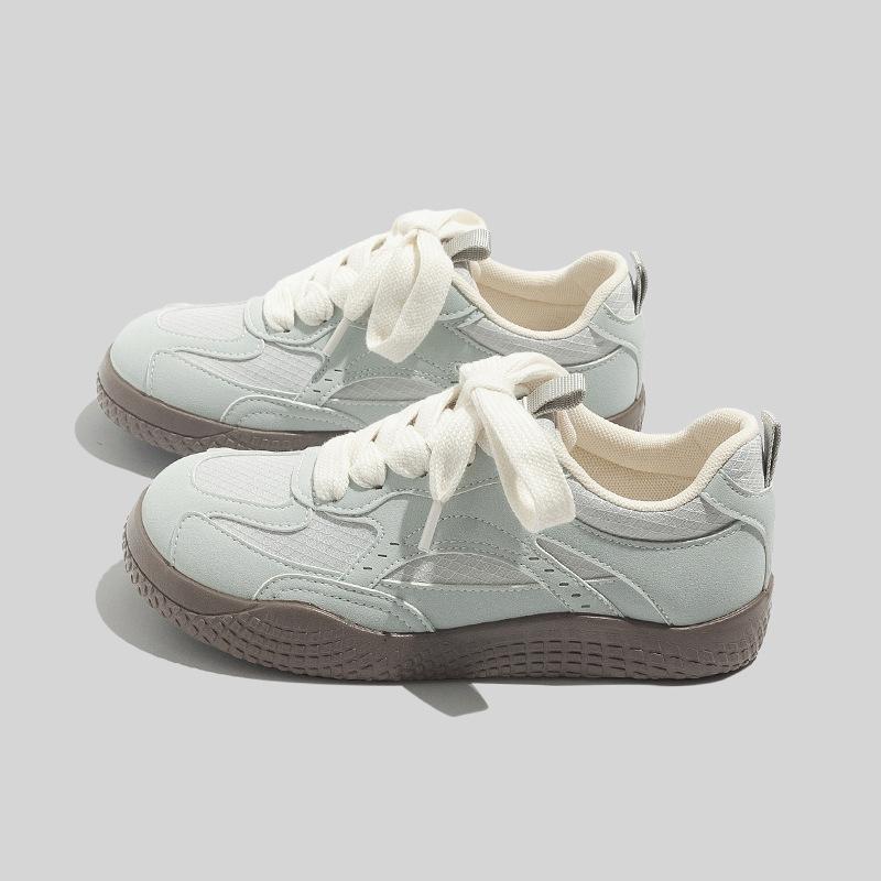 All-match White Shoes Fashionable Women's Shoes Casual Sneakers Mesh Breathable Sports Shoes Height-enhancing German Training Shoes