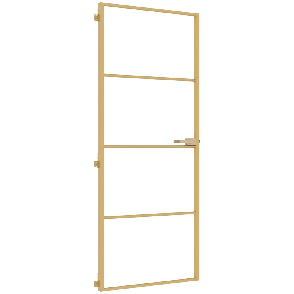 Innentür Schlank Gold 83 x 201,5 cm Sicherheitsglas und Aluminium
