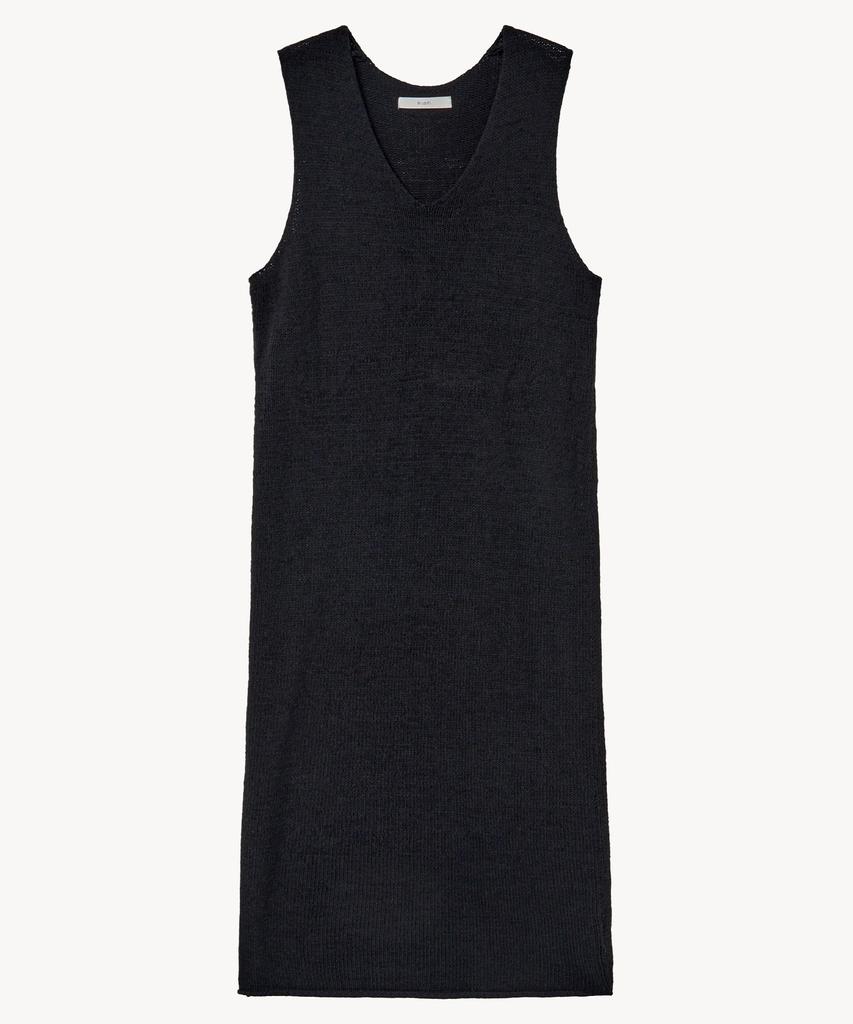 LADY VOLUME Rib Knit Dress (Black) [Inner Dress Set]