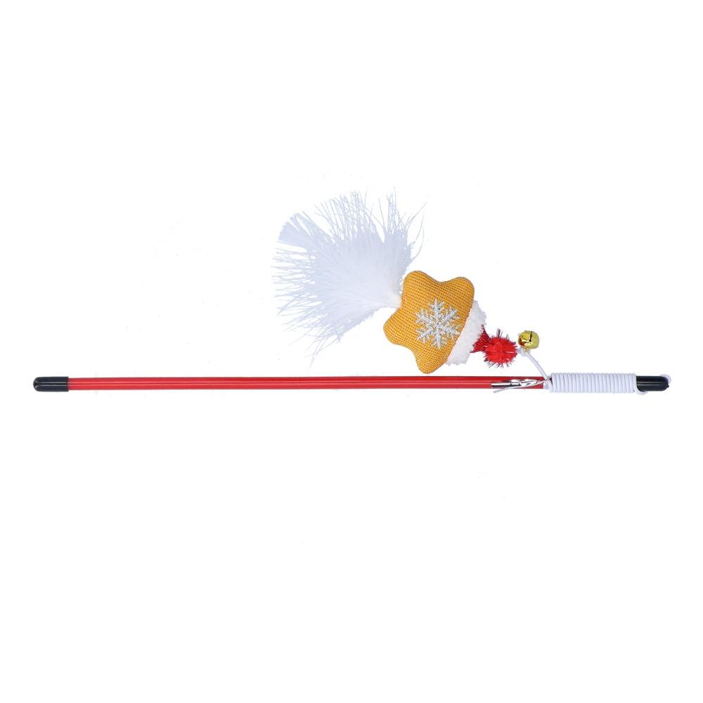 30cm Cat Wand Toy Star Type Cat Exercise Toy Funny Fun Cat Stick  for Training Exerciser