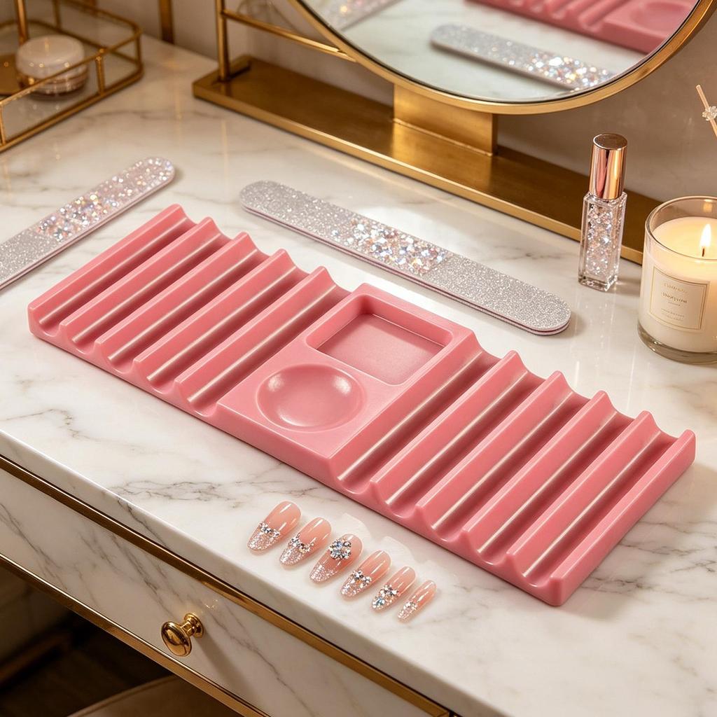 Brush Holder For Nail Multi-purpose Double Form Holder 10-Compartment With Color Palette Nails Art Tools Holder Storage Rack