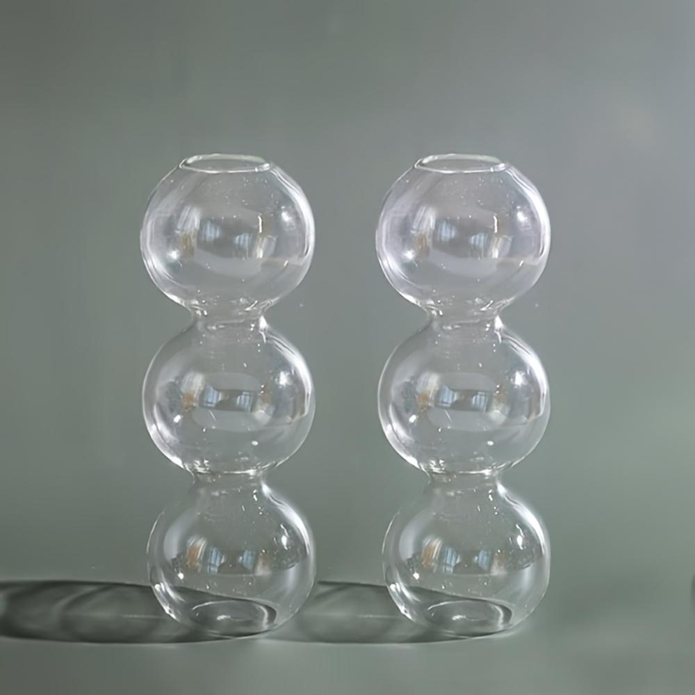 Clear Glass Bubble Hydroponic Vase Cute Style Unique Floral Vase Creative Globose Vase For Wedding Table Centerpieces Home Decor