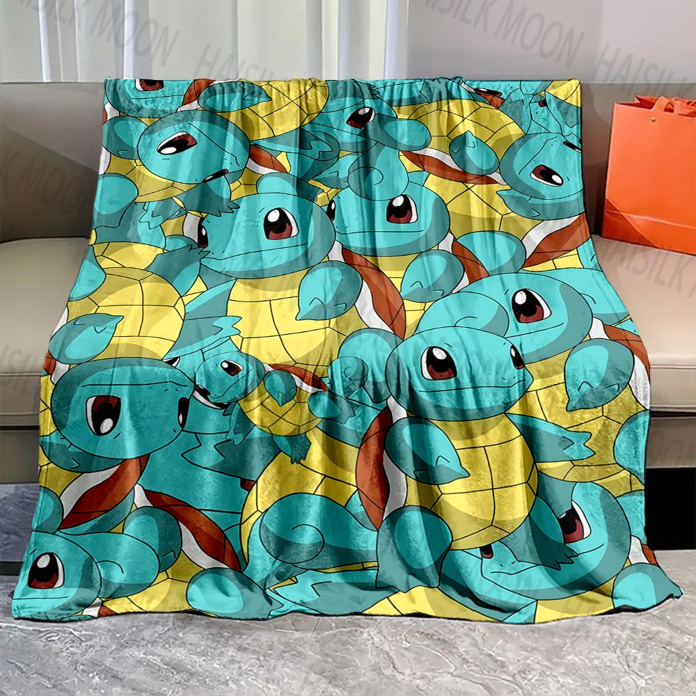 1PC Cartoon Pokémon Characters Print Blanket Fluffy Plush Sofa Bed Blanket for Kids Adults Travel Camping Supplies Car for Gifts