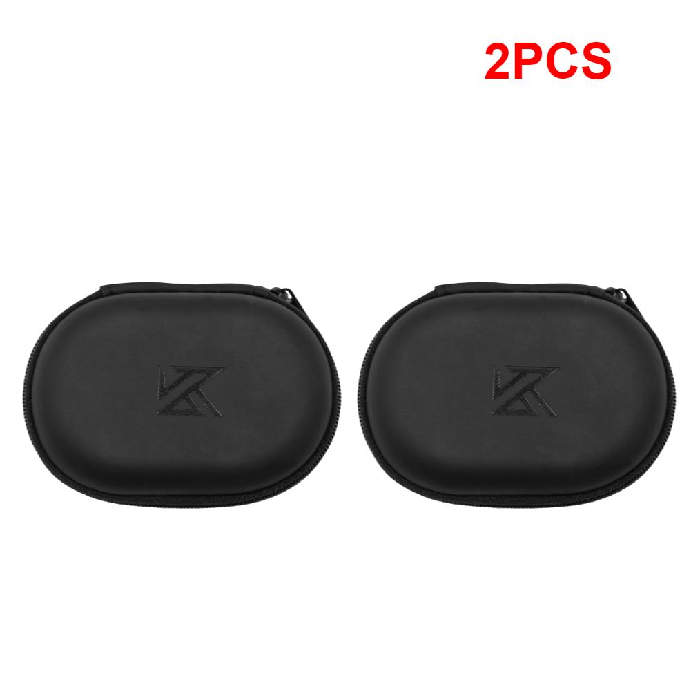 Universal Earphones Case Oval Storage Bag Headphones PU Storage Box Black Portable Hold Storage Box For KZ BA10 AS10 ES4