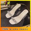Temperament Korean version one word transparent sandals non-slip 2025 summer new sexy crystal slippers female Internet celebrity high heels