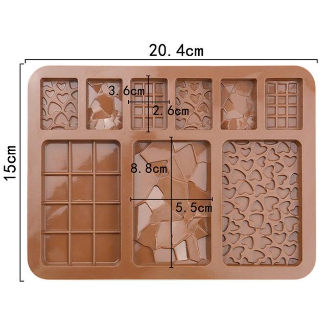 

1pc Food Grade Break-Apart Chocolate Molds Non-Stick Silicone Protein and Energy Bar Molds Baking Utensils