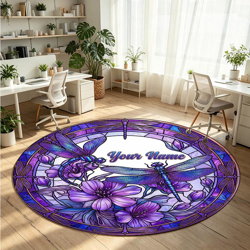 Animales salvajes (108) Alfombra de Terciopelo Redonda con Cristales Personalizada con Nombre y Texto Felpudo Personalizado Decoración del Hogar Alfombra de Cristal Antideslizante