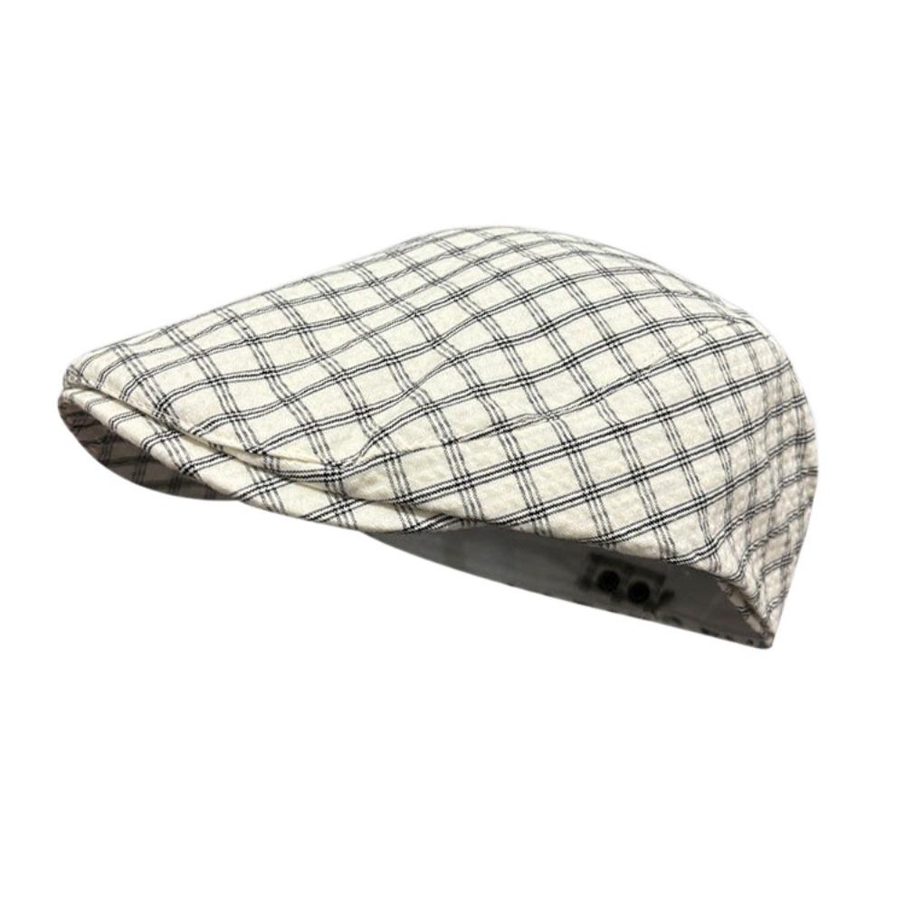 Korean Style Plaid Berets Forward Cap Painter Hat Retro Newsboy Caps  Student