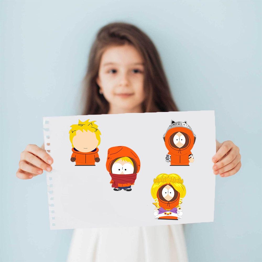 8 Sheets Cartoon South Park PARK Make A Face  Puzzle Stickers For Luggage Phone Case Laptop Notebook Decals Kids Gift