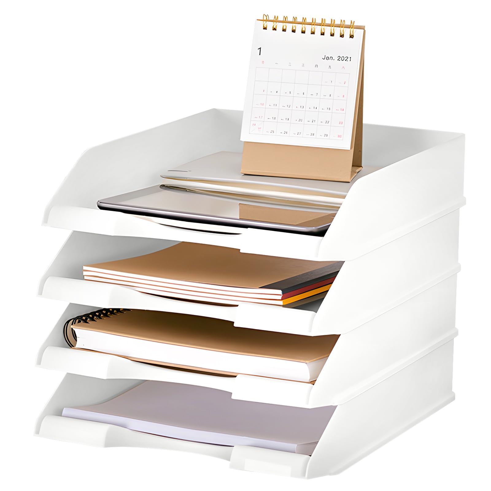 HeGeed Document Tray A4 Letter Case Office Supplies Desktop File Organizer Document Storage 4 Tiers Vertical Desktop Storage Document Case Stationery