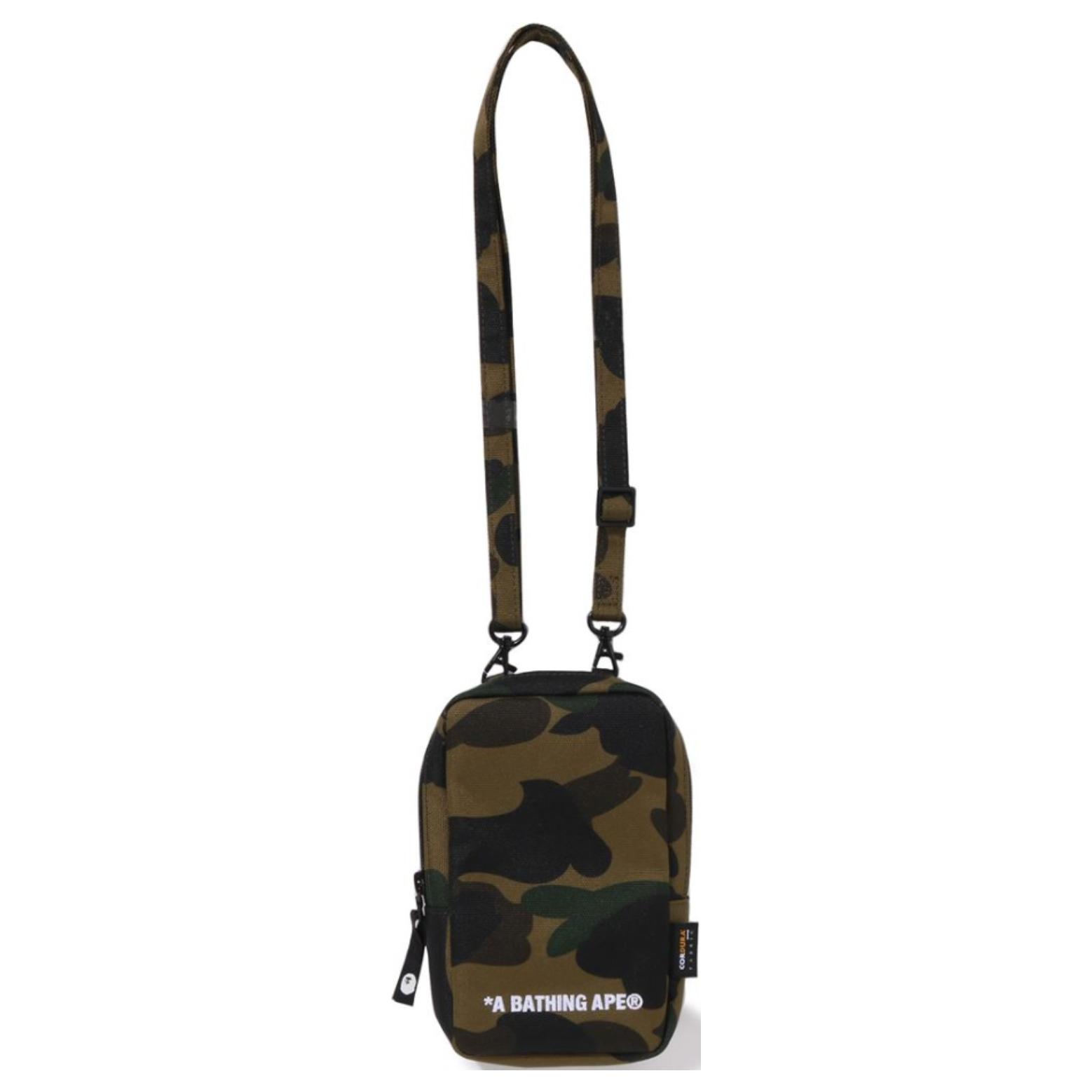

A Bathing Ape Embroidered Logo Polyester Crossbody Shoulder Bag Men bags Green Yellow 1K30190004 Yellow